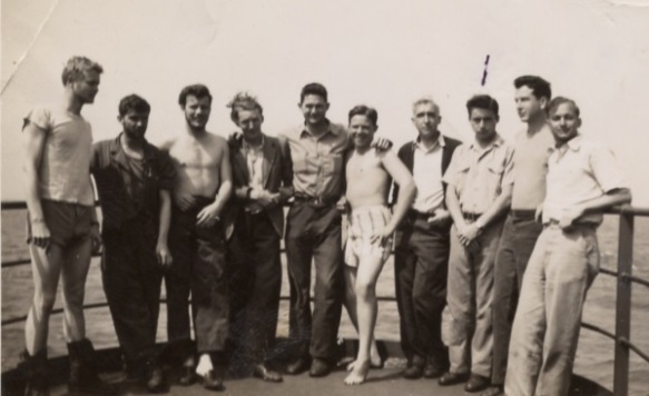 Cletus Schrock and some of his Carroll Victory crewmates, spring 1946